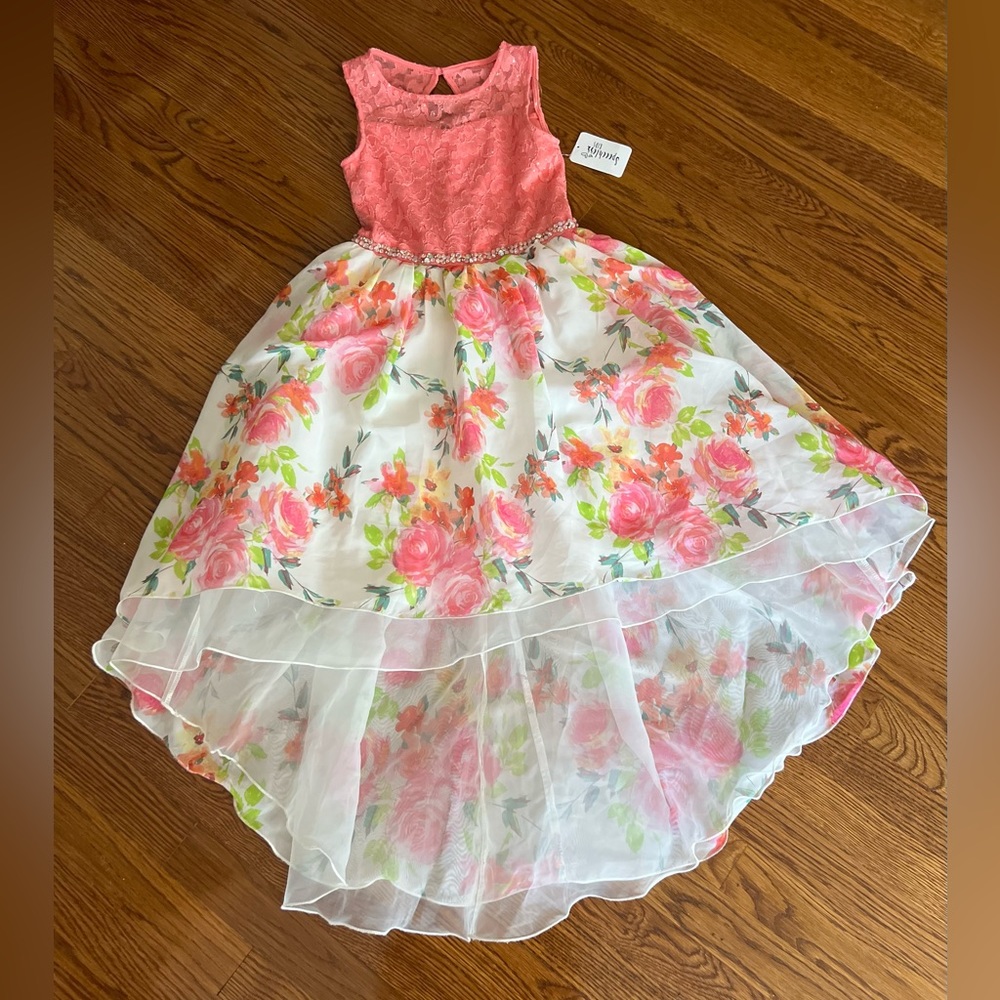 NWT Speechless Kids Floral High Low Sleeveless Dress